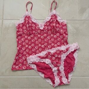 Banana Republic Pink Floral Lace Camisole and Panty Set NWOT